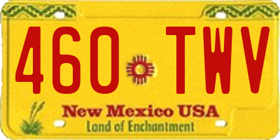NM license plate 460TWV
