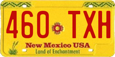 NM license plate 460TXH