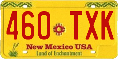 NM license plate 460TXK