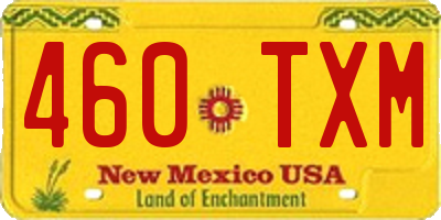 NM license plate 460TXM