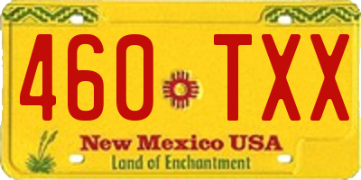NM license plate 460TXX