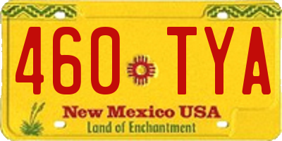 NM license plate 460TYA
