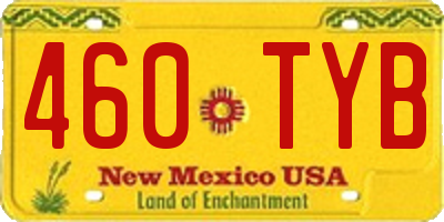 NM license plate 460TYB