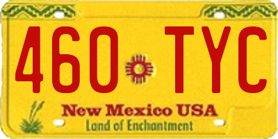 NM license plate 460TYC