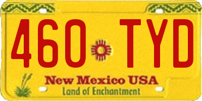 NM license plate 460TYD