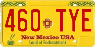 NM license plate 460TYE