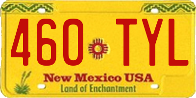 NM license plate 460TYL