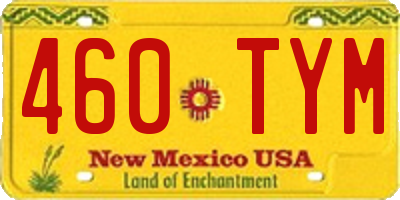 NM license plate 460TYM