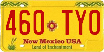 NM license plate 460TYO