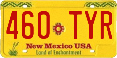 NM license plate 460TYR