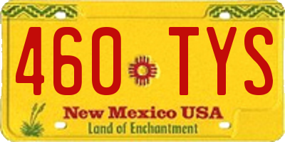 NM license plate 460TYS