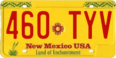 NM license plate 460TYV