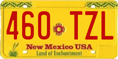 NM license plate 460TZL