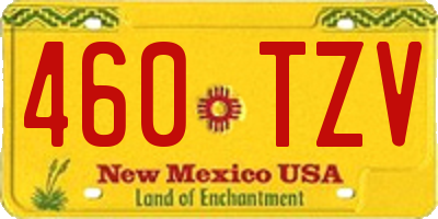 NM license plate 460TZV