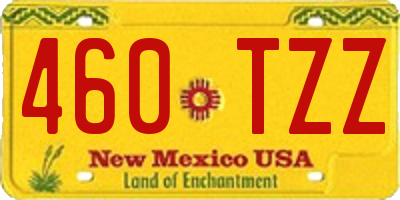 NM license plate 460TZZ