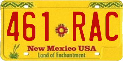 NM license plate 461RAC