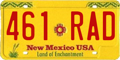 NM license plate 461RAD