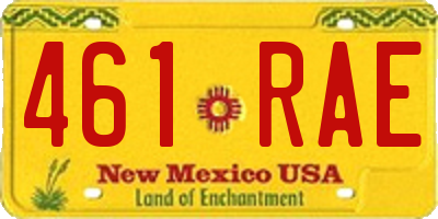 NM license plate 461RAE