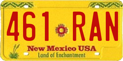 NM license plate 461RAN