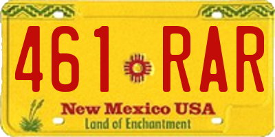 NM license plate 461RAR