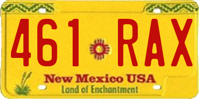 NM license plate 461RAX