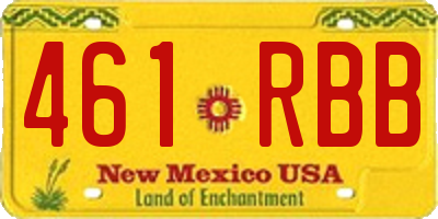 NM license plate 461RBB