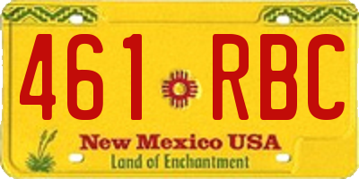 NM license plate 461RBC