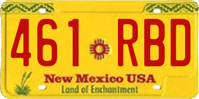 NM license plate 461RBD