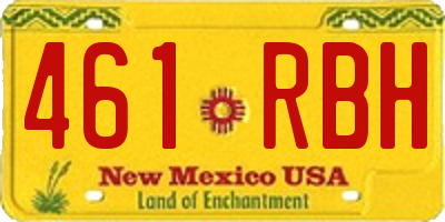 NM license plate 461RBH