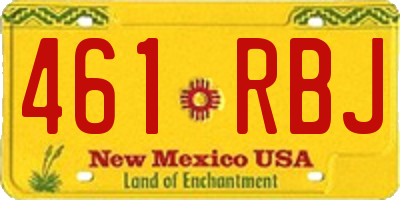 NM license plate 461RBJ