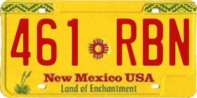 NM license plate 461RBN