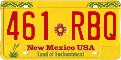 NM license plate 461RBQ