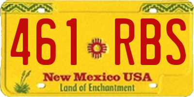 NM license plate 461RBS