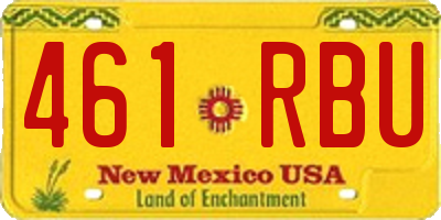 NM license plate 461RBU