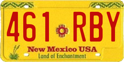NM license plate 461RBY