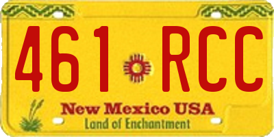 NM license plate 461RCC