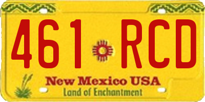 NM license plate 461RCD