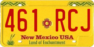 NM license plate 461RCJ