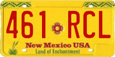 NM license plate 461RCL