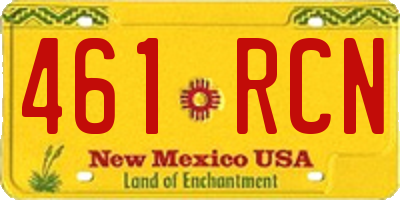 NM license plate 461RCN