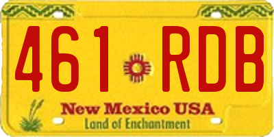 NM license plate 461RDB