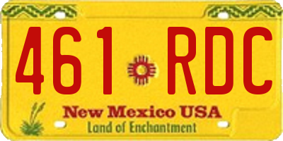 NM license plate 461RDC