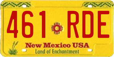 NM license plate 461RDE