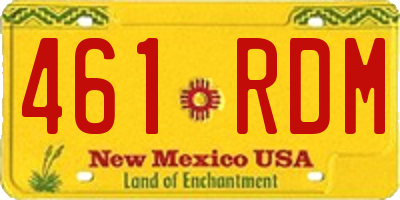 NM license plate 461RDM