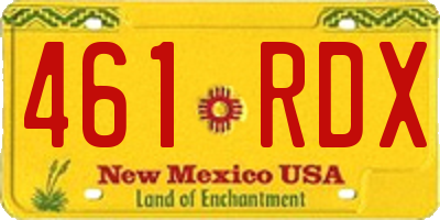 NM license plate 461RDX