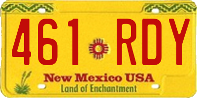 NM license plate 461RDY