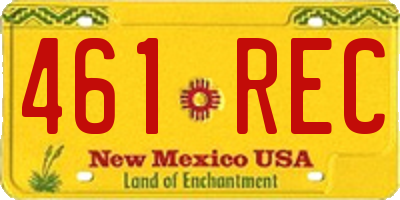 NM license plate 461REC