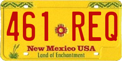 NM license plate 461REQ