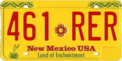 NM license plate 461RER
