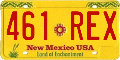 NM license plate 461REX